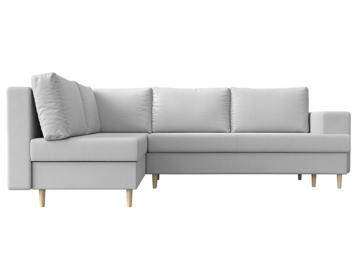 Угловой диван-кровать Сильвана белого цвета (экокожа) левый угол - купить Угловые диваны по цене 60999.0