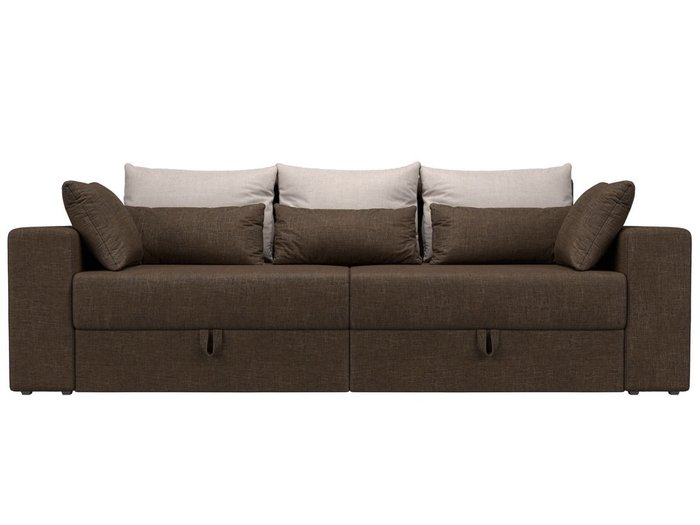 Прямой диван-кровать Мэдисон коричнево-бежевого цвета - купить Прямые диваны по цене 37990.0