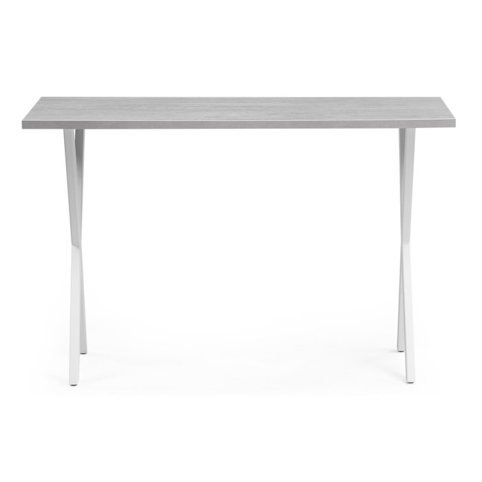 Обеденный стол Алеста Лофт серого цвета на белых ножках - купить Обеденные столы по цене 4870.0