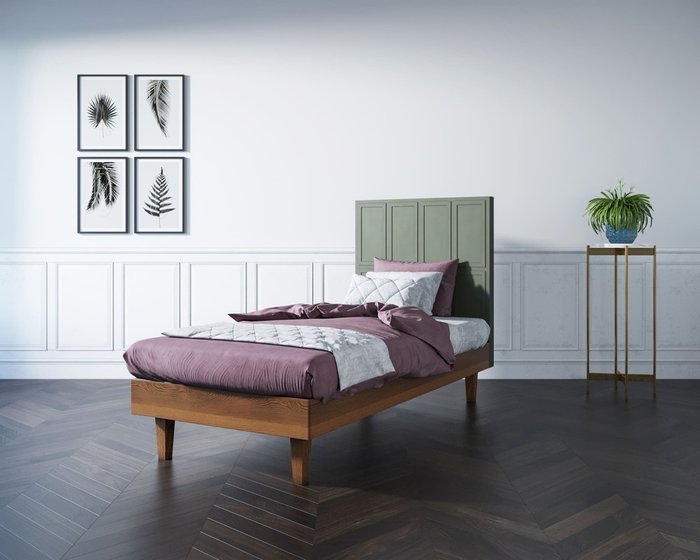 Кровать Andersen 120х190 с изголовьем зеленого цвета - лучшие Кровати для спальни в INMYROOM