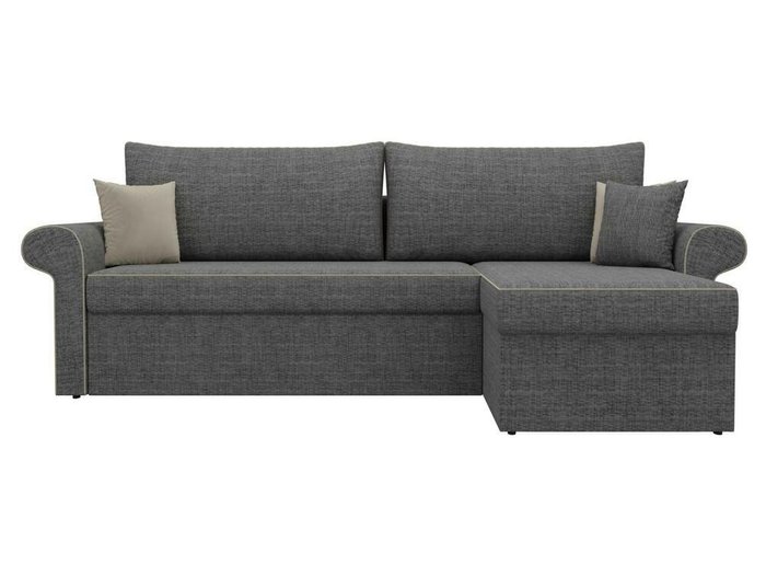 Угловой диван-кровать Милфорд серого цвета правый угол - купить Угловые диваны по цене 45990.0