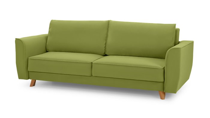 Прямой диван-кровать Майами Лайт зеленого цвета - купить Прямые диваны по цене 60100.0