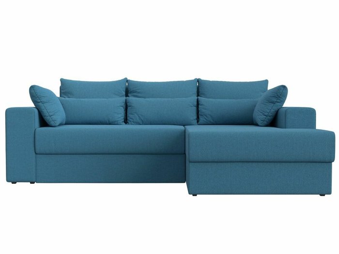 Угловой диван-кровать Майами темно-голубого цвета правый угол - купить Угловые диваны по цене 49999.0