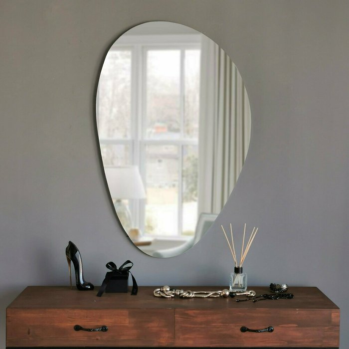 Настенное зеркало 50х76 с основанием белого цвета - лучшие Настенные зеркала в INMYROOM