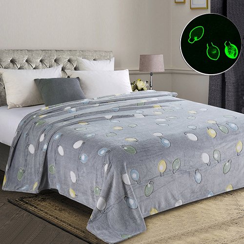 Плед 'Амели' светящийся 200х220, велсофт, 100% полиэстер, 'Лампочки'