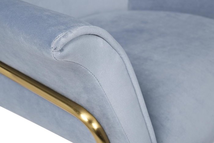 Стул в обивке из велюра серо-голубого цвета - лучшие Обеденные стулья в INMYROOM