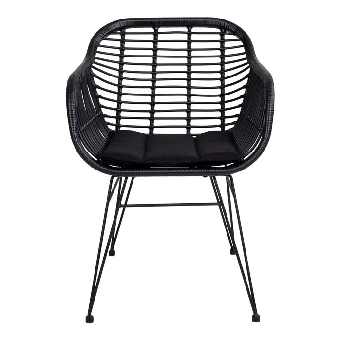 Кресло с подушкой Trieste черного цвета  - купить Садовые кресла по цене 18200.0