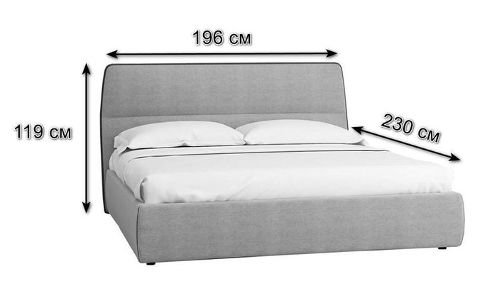 Кровать Сканди Грей 180х200 с подъемным механизмом - купить Кровати для спальни по цене 75300.0