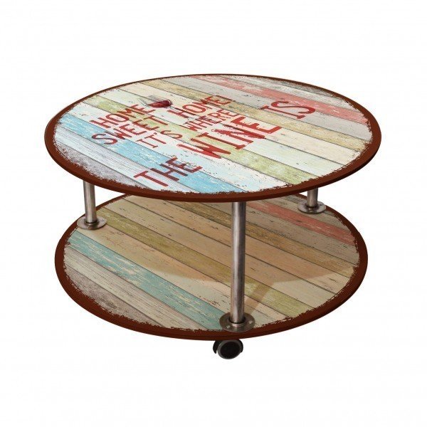 Журнальный столик Sweet home на колесиках с оригинальным принтом