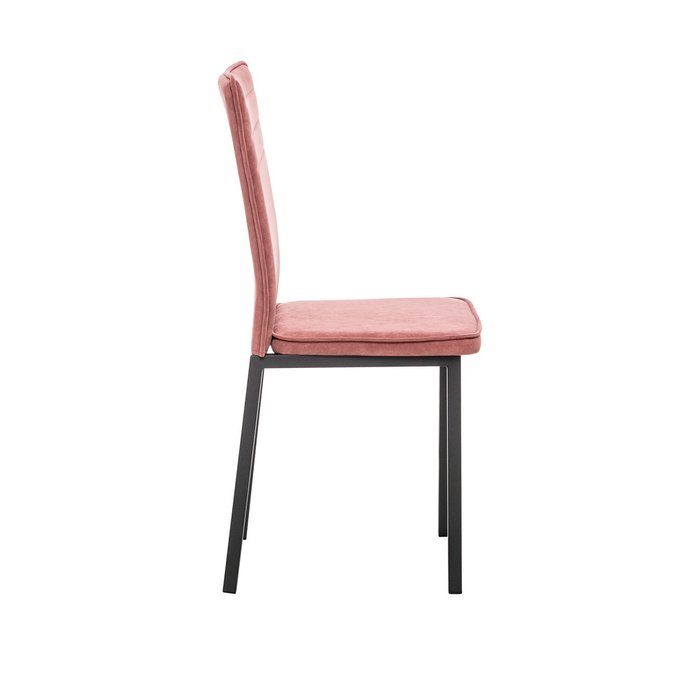 Стул Бри розового цвета с черными ножками - лучшие Обеденные стулья в INMYROOM