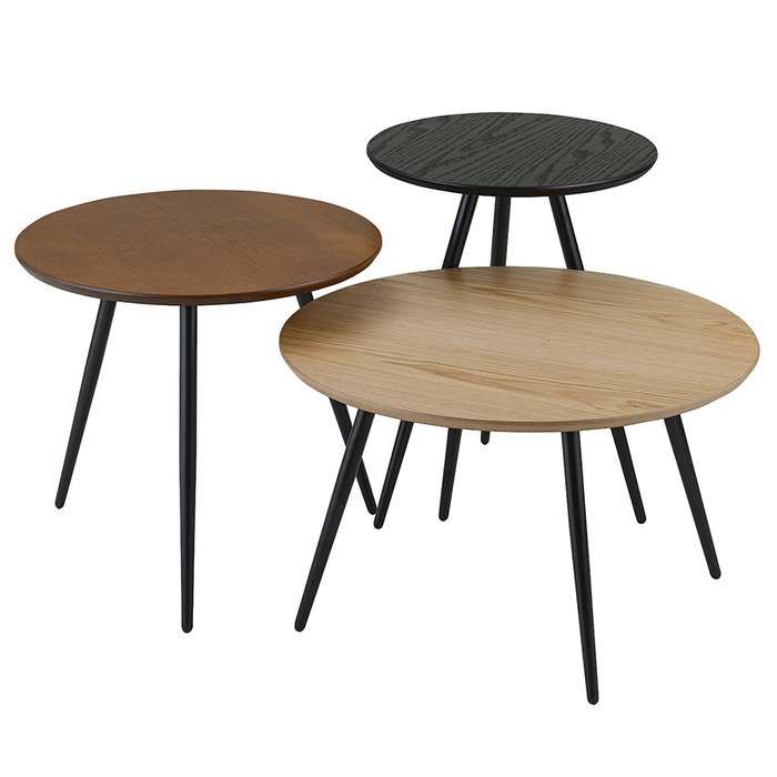 Набор из трех кофейных столиков Sodano с круглыми столешницами - купить Журнальные столики по цене 15900.0