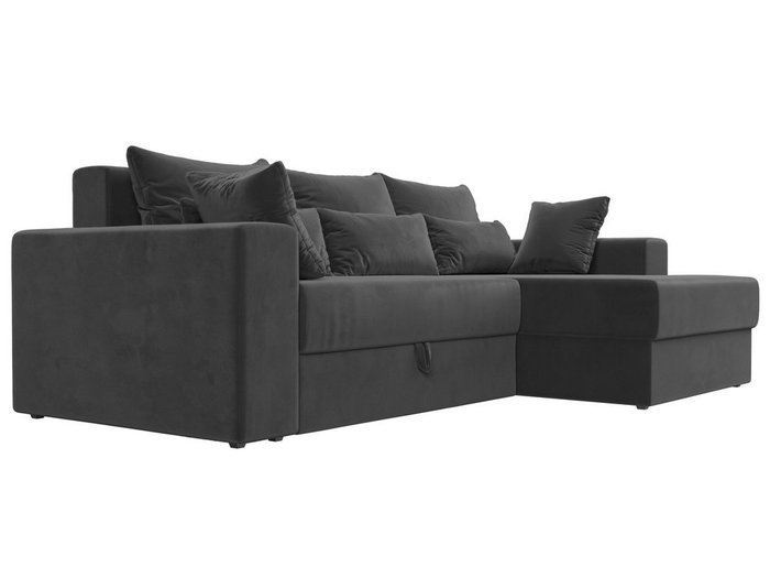 Угловой диван-кровать Мэдисон серого цвета правый угол - лучшие Угловые диваны в INMYROOM