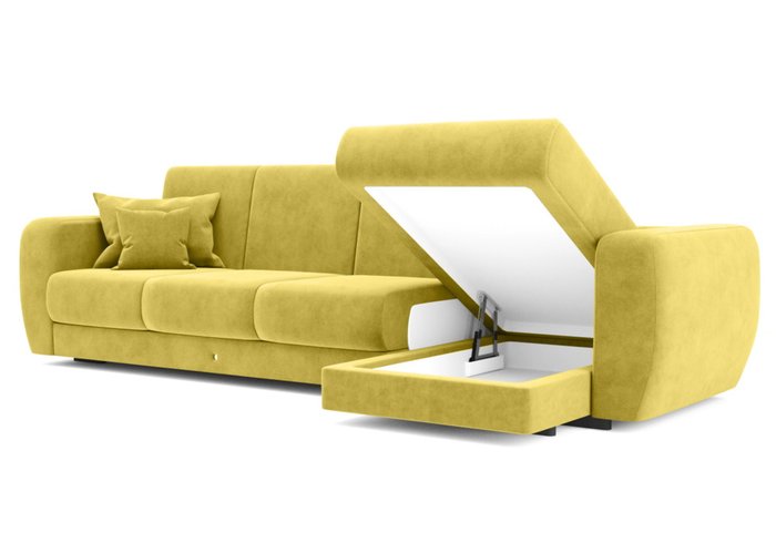 Угловой диван-кровать желто-бежевого цвета  - купить Угловые диваны по цене 265000.0