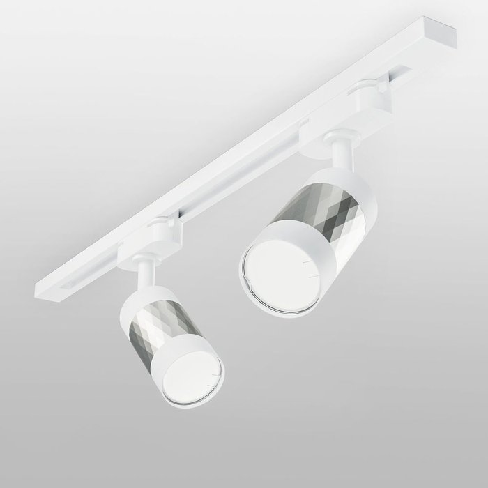 Трековый светильник для однофазного шинопровода Mizar бело-серебряного цвета - купить Трековые светильники по цене 765.0