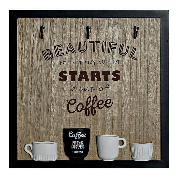 Настенная вешалка Деревянный Смола Деревянный MDF Vintage 41 x 3 x 41 cm