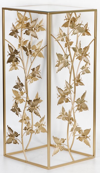 Подставка интерьерная L золотого цвета с зеркальной столешницей - лучшие Консоли в INMYROOM