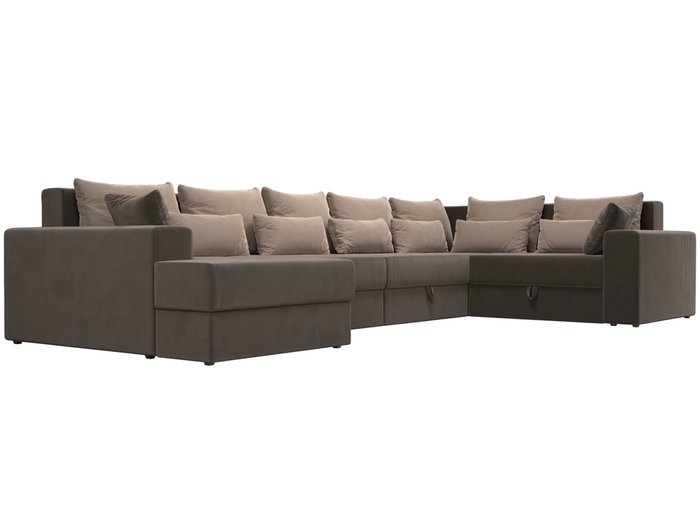 Угловой диван-кровать Мэдисон бежево-коричневого цвета - лучшие Угловые диваны в INMYROOM