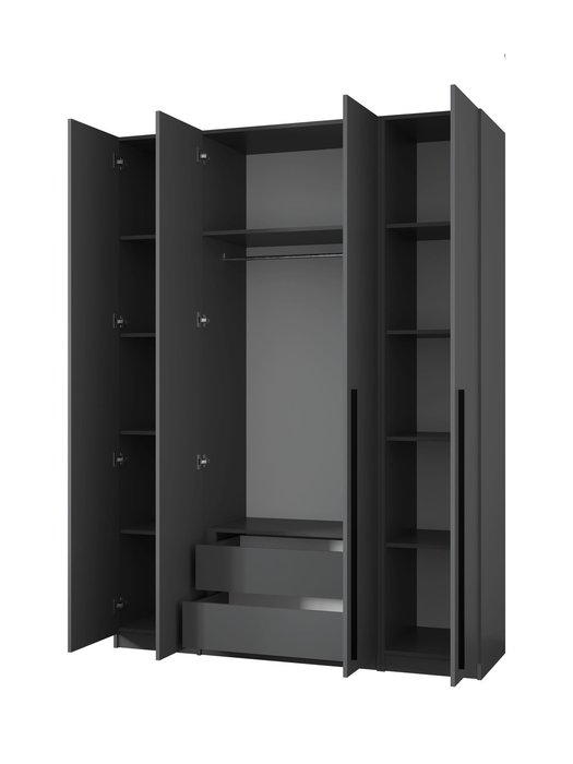 Шкаф София 160 темно-серого цвета - купить Шкафы распашные по цене 40480 Шкаф София 160 темно-серого цвета - купить Шкафы распашные по цене 40480