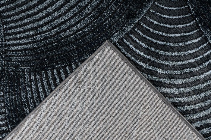 Рельефный ковер Greta Waves темно-серого цвета 200х290 - лучшие Ковры в INMYROOM