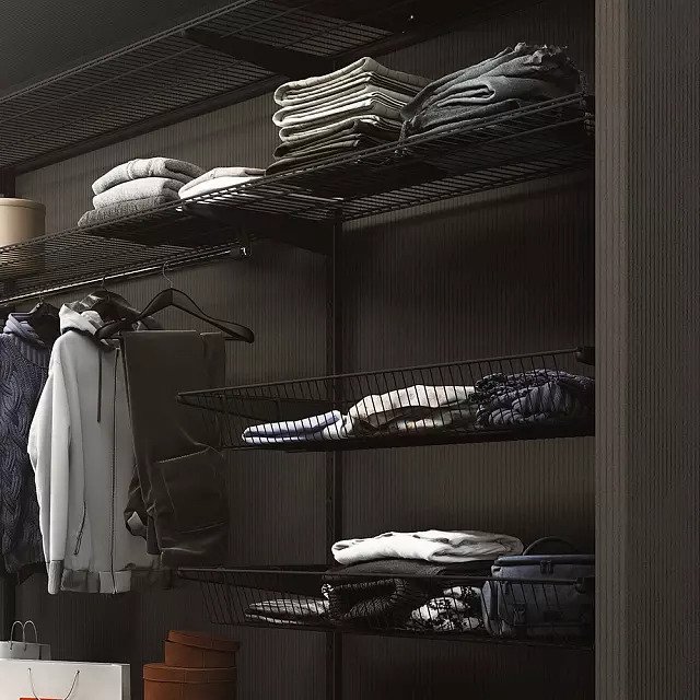 Проволочная полка 90x41 черного цвета - лучшие Комплектующие для гардеробных систем в INMYROOM Проволочная полка 90x41 черного цвета - лучшие Комплектующие для гардеробных систем в INMYROOM