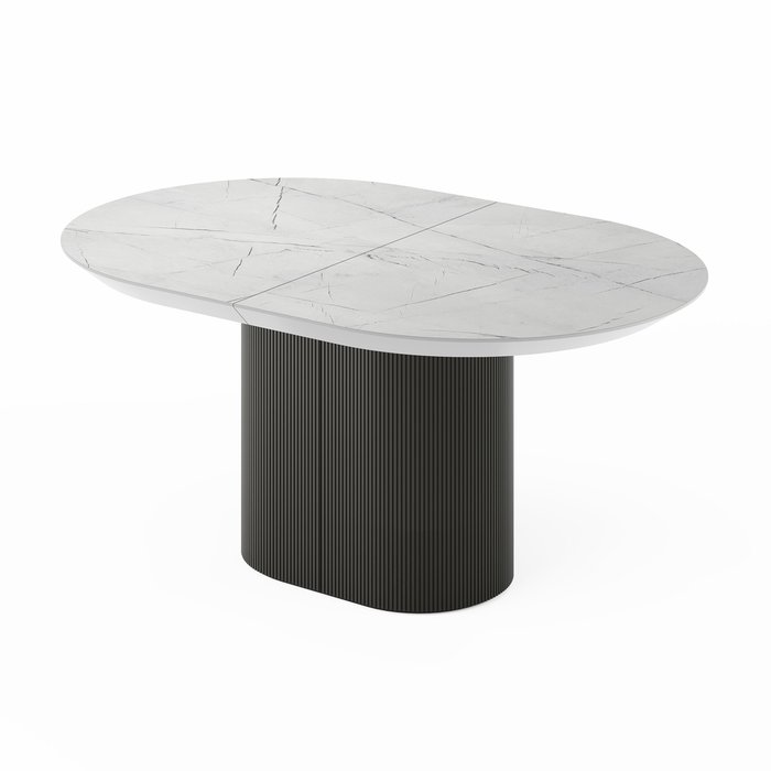 Раздвижной обеденный стол Гиртаб бело-черного цвета