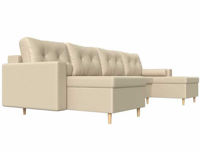 Угловой диван-кровать Белфаст бежевого цвета (тик-так/экокожа) - лучшие Угловые диваны в INMYROOM