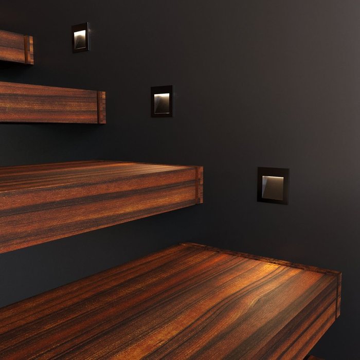 Подсветка для лестниц Step 6 черного цвета - лучшие Настенные уличные светильники в INMYROOM