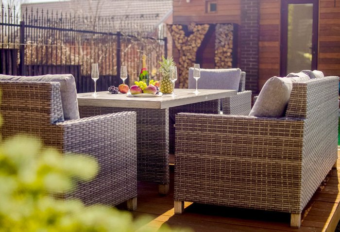 Садовый комплект мебели Палермо из искусственного ротанга  на 8 персон - лучшие Комплекты для сада и дачи в INMYROOM
