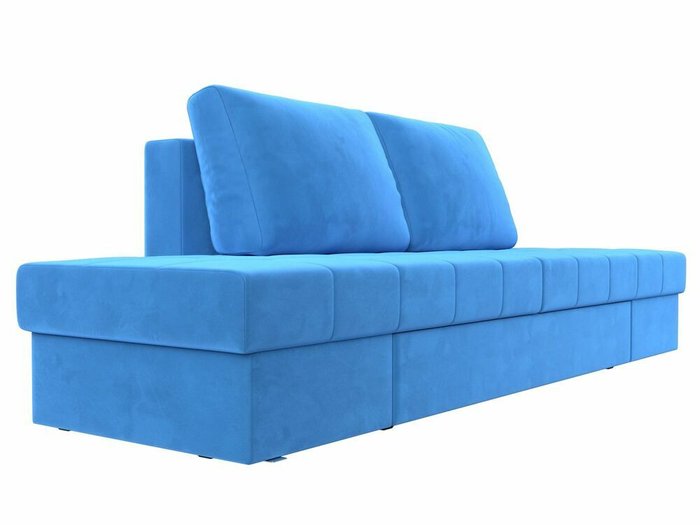 Прямой диван трансформер Сплит темно-голубого цвета - лучшие Прямые диваны в INMYROOM