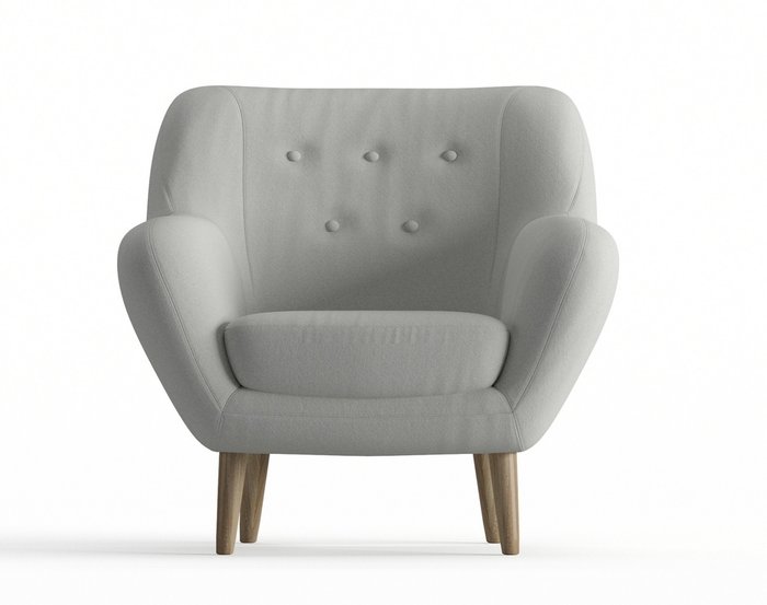 Кресло Cloudy в обивке из велюра светло-серого цвета - купить Интерьерные кресла по цене 15250.0