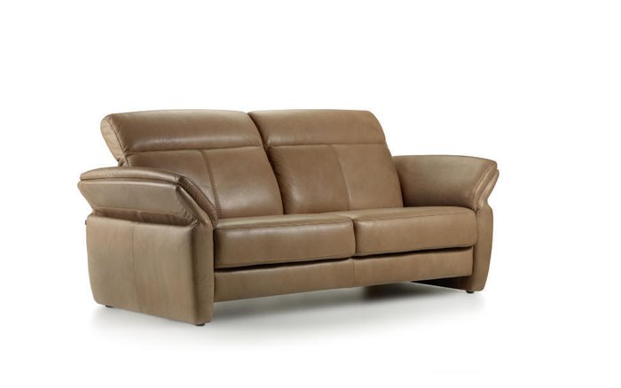 Прямой кожаный диван Minos коричневого цвета
