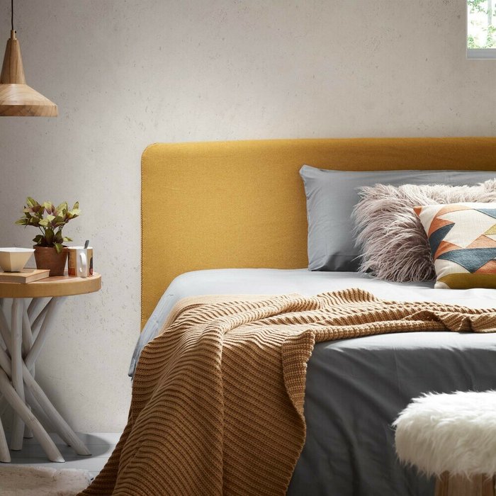 Кровать Lydia 160х200 горчичного цвета - купить Кровати для спальни по цене 110990.0