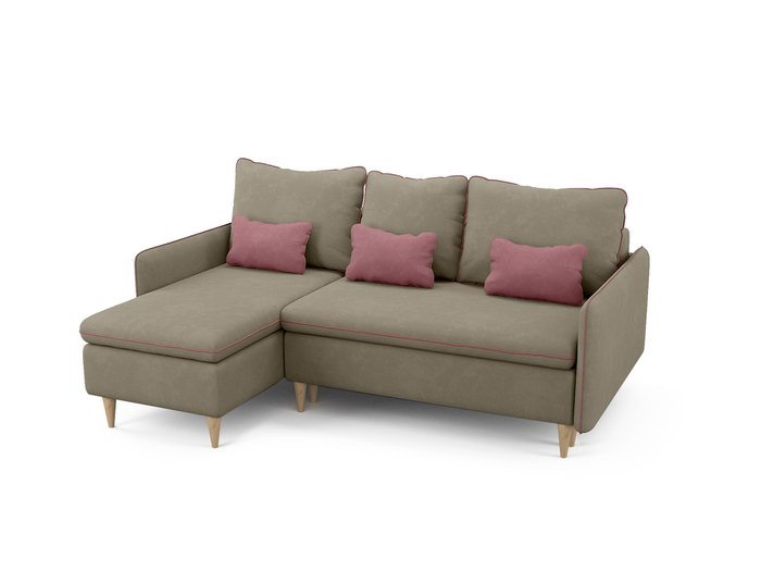 Угловой диван-кровать левый Ron бежево-серого цвета - купить Угловые диваны по цене 68200.0