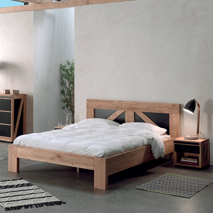 Кровать Yatelei в индустриальном стиле 160х200 - купить Кровати для спальни по цене 29575.0