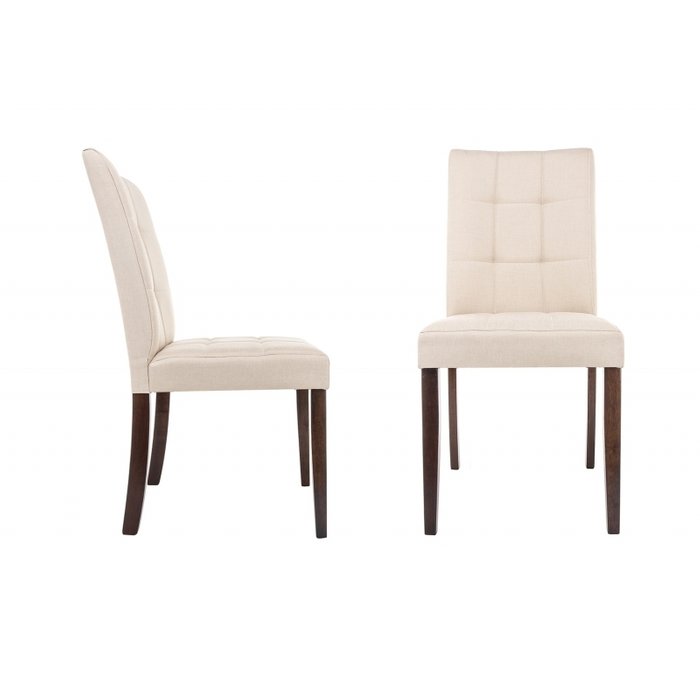 Стул Madina dark walnut fabric cream бежевого цвета - купить Обеденные стулья по цене 5990.0 Стул Madina dark walnut fabric cream бежевого цвета - купить Обеденные стулья по цене 5990.0