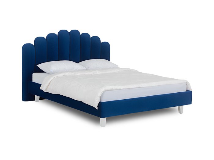 Кровать Queen Sharlotta L 160х200 темно-синего цвета  - купить Кровати для спальни по цене 48180.0