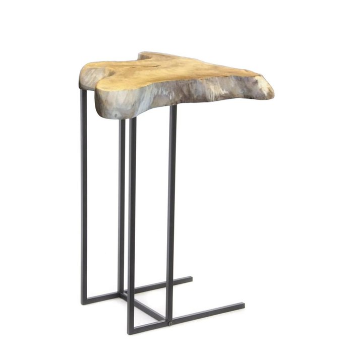 Кофейный стол из металла и дерева 
