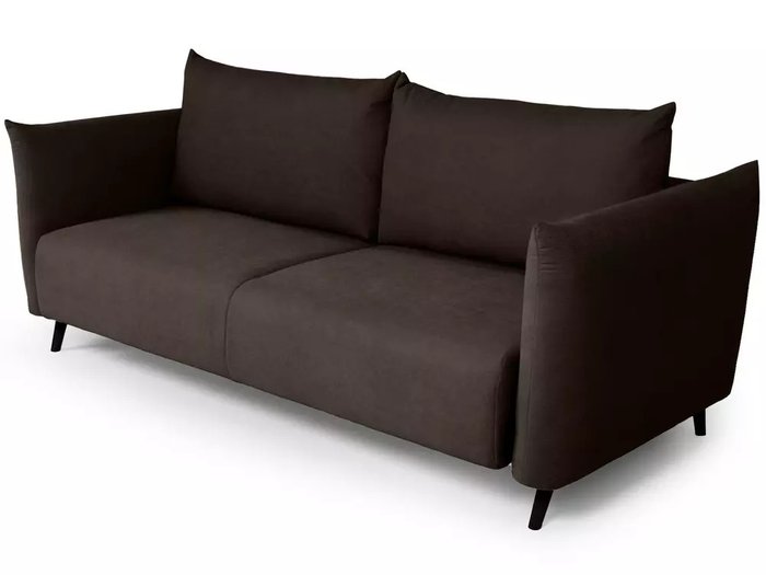 Диван-кровать Menfi темно-коричневого цвета с черными ноками  - лучшие Прямые диваны в INMYROOM