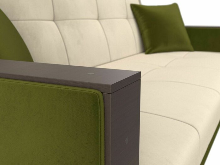 Прямой диван-кровать Валенсия бежево-зеленого цвета - лучшие Прямые диваны в INMYROOM