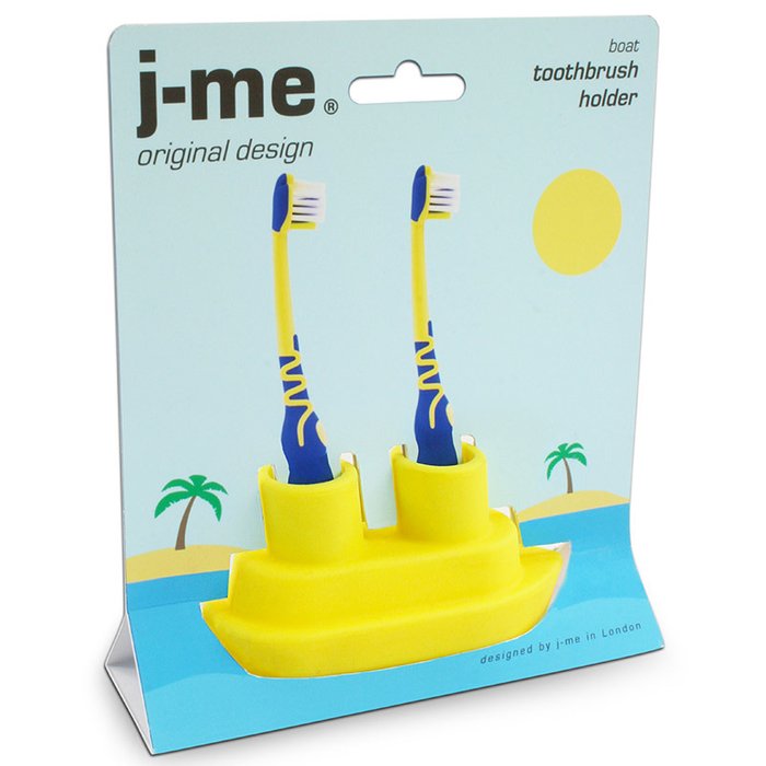 Держатель для зубной щетки J-me boat желтый - лучшие Стаканы и держатели для зубных щеток в INMYROOM