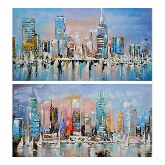 Картина Город 120 x 3 x 60 cm Loft (2 штук)