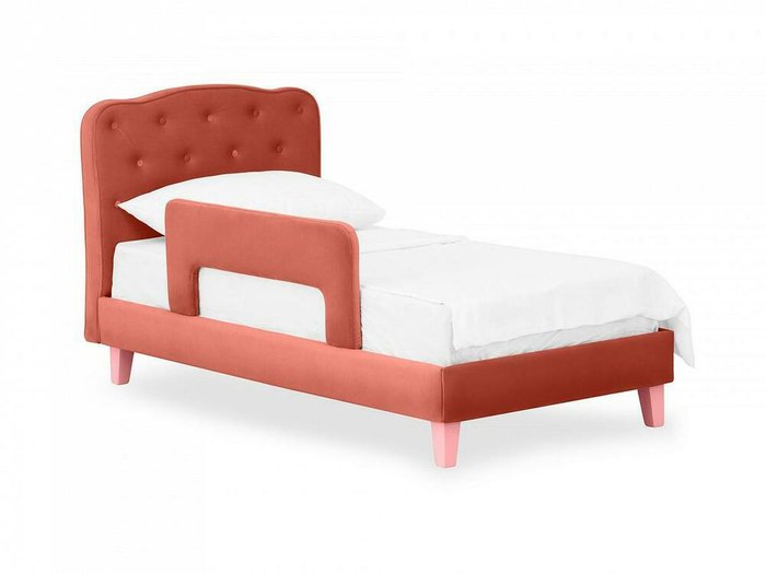 Кровать Candy 80х160 темно-розового цвета с розовыми ножками - лучшие Одноярусные кроватки в INMYROOM