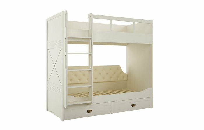 Кровать двухъярусная Кантри 90х200 правая цвета Валенсия - купить Двухъярусные кроватки по цене 44490.0