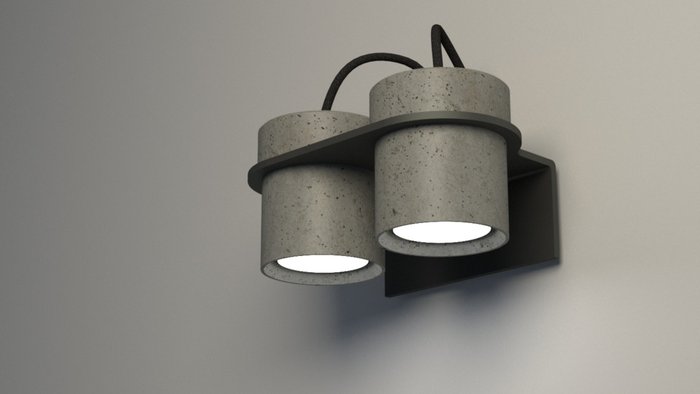 Бра Into с двумя плафонами из бетона - купить Бра и настенные светильники по цене 12500.0