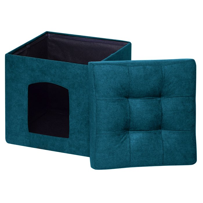 Пуфик складной для животных сине-зеленого цвета - лучшие Мебель для домашних питомцев в INMYROOM