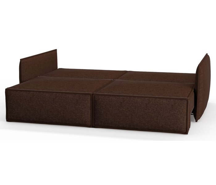 Диван-кровать из рогожки Лортон темно-коричневого цвета - лучшие Прямые диваны в INMYROOM