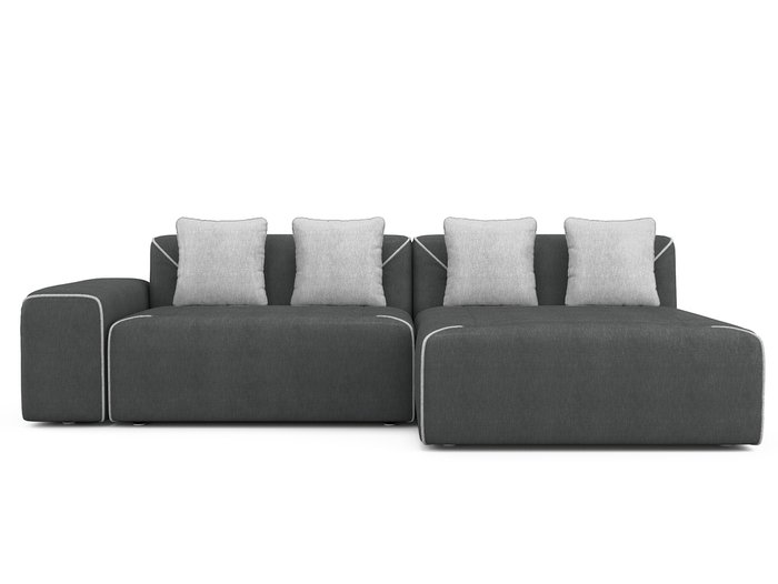 Угловой раскладной диван Portu правый темно-серого цвета