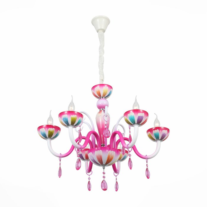 Подвесная люстра Tulipano розового цвета - купить Потолочные светильники в детскую по цене 15720.0