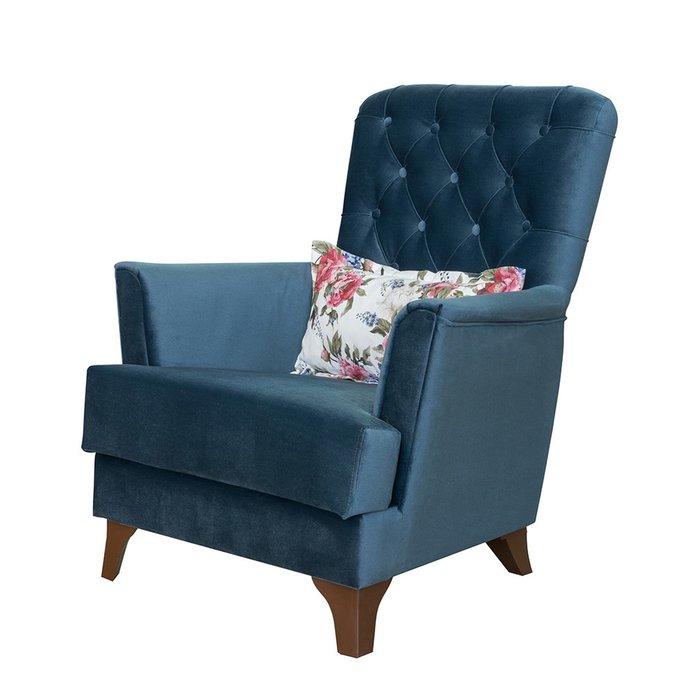 Кресло Ирис синего цвета