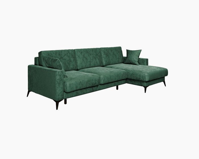 Диван-кровать угловой правый Наоми зеленого цвета - купить Угловые диваны по цене 86889.0